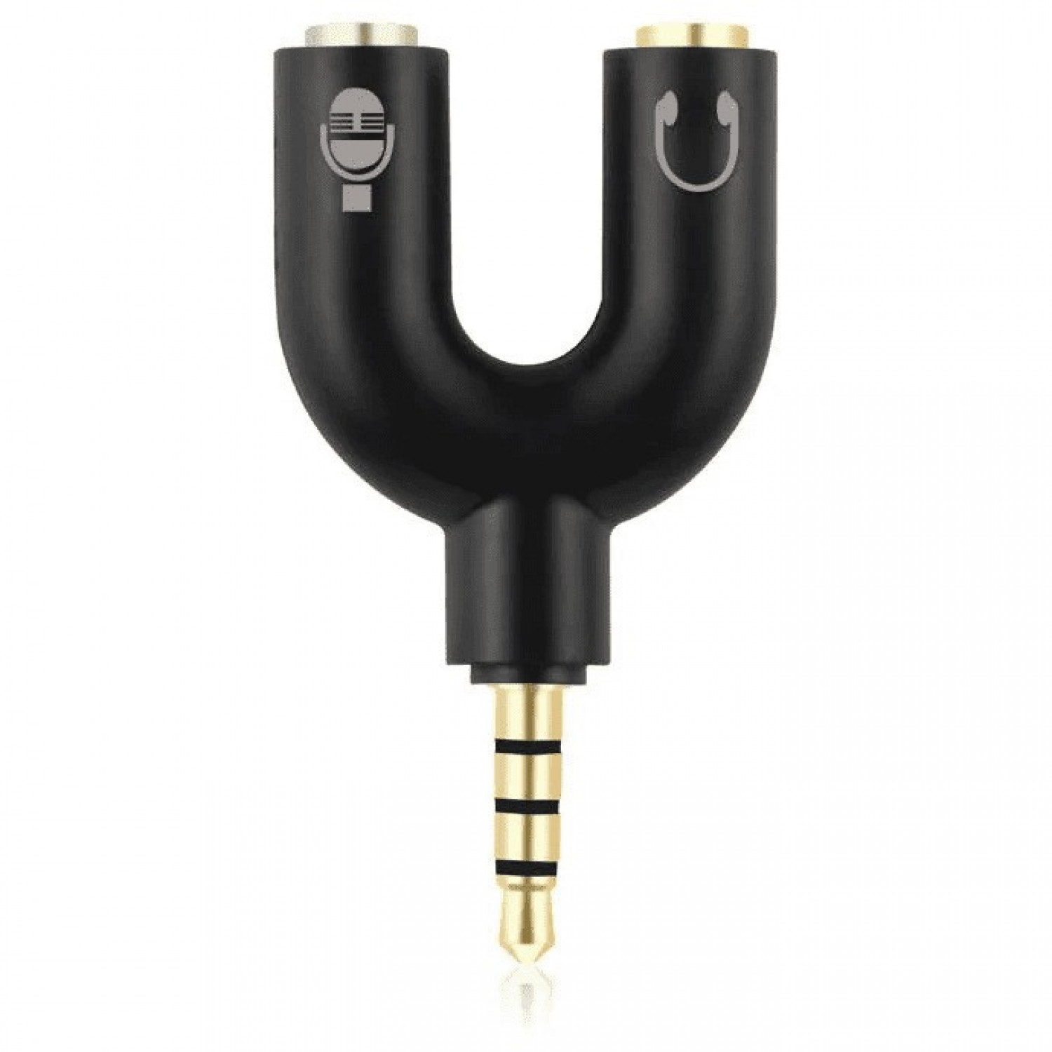 Αντάπτορας 3.5mm AUX male σε 2 female Μαύρο