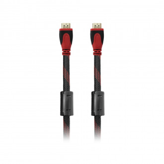 DeTech Καλώδιο Braided HDMI male σε HDMI male 3m Μαύρο-Κόκκινο