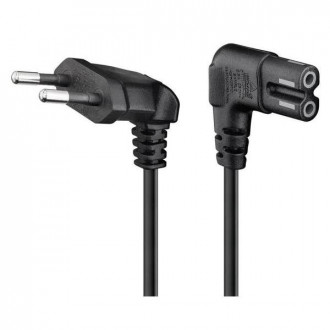 Goobay Καλώδιο Τροφοδοσίας Γωνιακό Euro male - IEC C7 1m Μαύρο